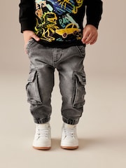Grey Denim Comfort Cargo Jeans (3mths-7yrs) - Image 1 of 6