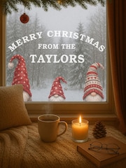 Personalised Merry Christmas Gonk Family Vinyl Window Sticker – Christmas Decoration by Loveabode - Image 1 of 4