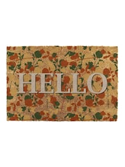 Artsy Mats Brown Hello Floral Doormat - Image 13 of 13