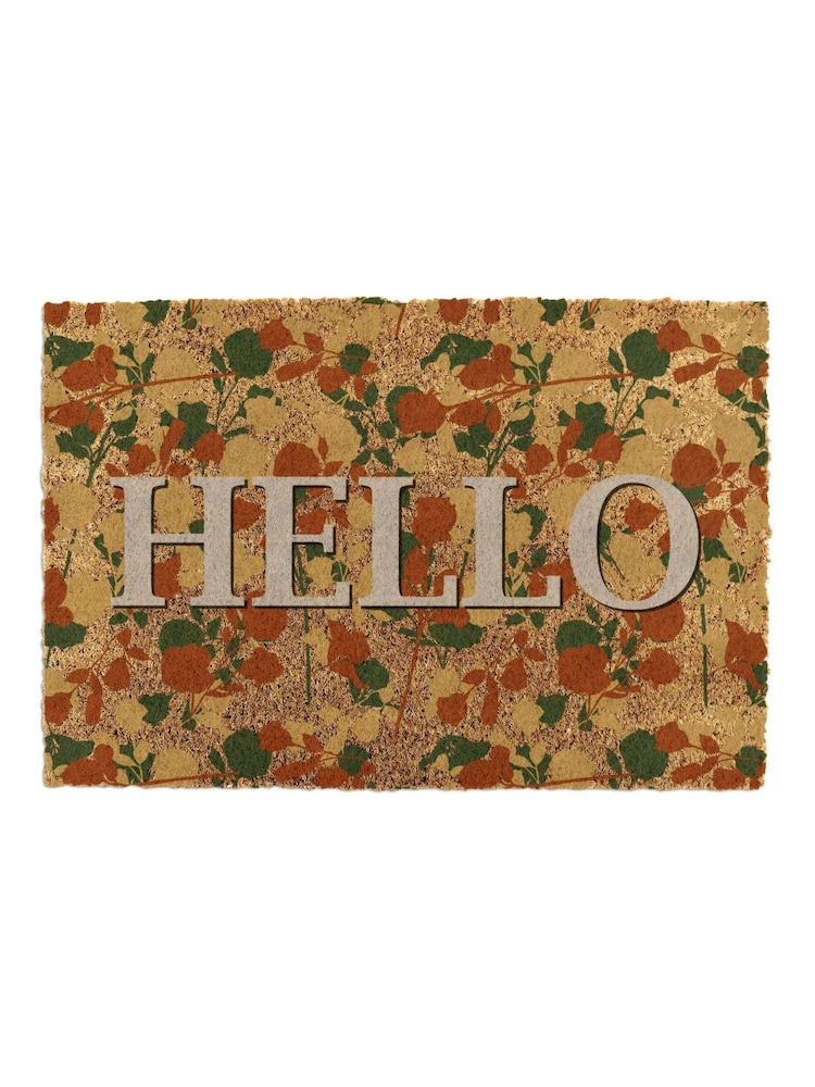 Artsy Mats Brown Hello Floral Doormat - Image 13 of 13 Artsy Mats Brown Hello Floral Doormat - Image 13 of 13
