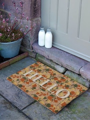 Artsy Mats Brown Hello Floral Doormat - Image 3 of 13