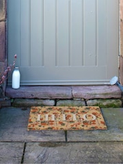 Artsy Mats Brown Hello Floral Doormat - Image 7 of 13