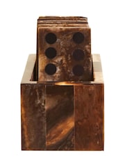 Fifty Five South Brown Black Churchill Games Domino Set - Image 3 of 5