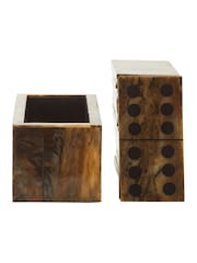 Fifty Five South Brown Black Churchill Games Domino Set - Image 4 of 5
