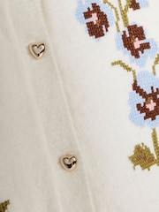 River Island White Knitted Flower Cardigan & Skort Set - Image 4 of 5