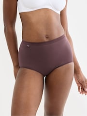 Sloggi Brown/Pink/White High Waist Basic+ Knickers 3 Pack - Image 3 of 9