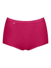 Sloggi Brown/Pink/White High Waist Basic+ Knickers 3 Pack - Image 6 of 9