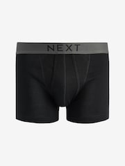 Black 10 pack A-Front Pure 100% Cotton Boxers - Image 2 of 4