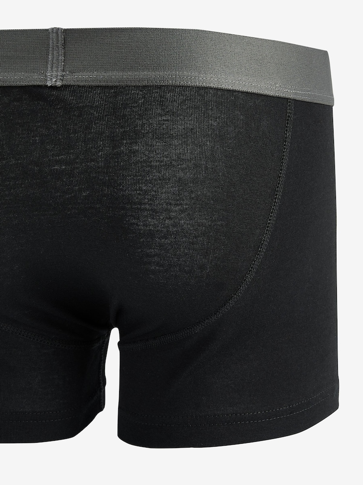 Black 10 pack A-Front Pure 100% Cotton Boxers - Image 3 of 4