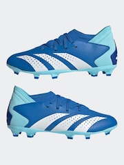 adidas Blue/White Football Blue/White Sport Kids Predator Accuracy.3 Firm Ground Boots - Image 4 of 7