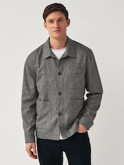 Grey Nova Fides Italian Herringbone Chore Jacket - Image 1 of 10
