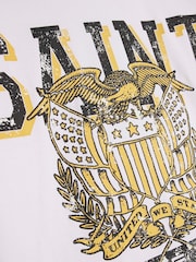 River Island lielizmēra Saint Club House grafiskais T-krekls - Attēls 4 no 4