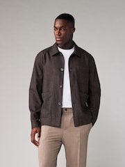 Brown Nova Fides Italian Herringbone Chore Jacket - Image 1 of 10