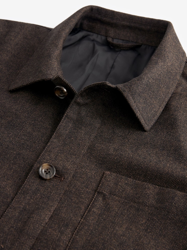Brown Nova Fides Italian Herringbone Chore Jacket - Image 8 of 10