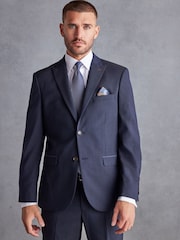 Navy Blue Tailored Signature TG Di Fabio Wool Rich Puppytooth Suit Jacket - Image 1 of 11