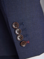 Navy Blue Tailored Signature TG Di Fabio Wool Rich Puppytooth Suit Jacket - Image 6 of 11