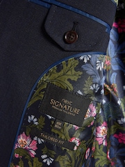 Navy Blue Tailored Signature TG Di Fabio Wool Rich Puppytooth Suit Jacket - Image 9 of 11