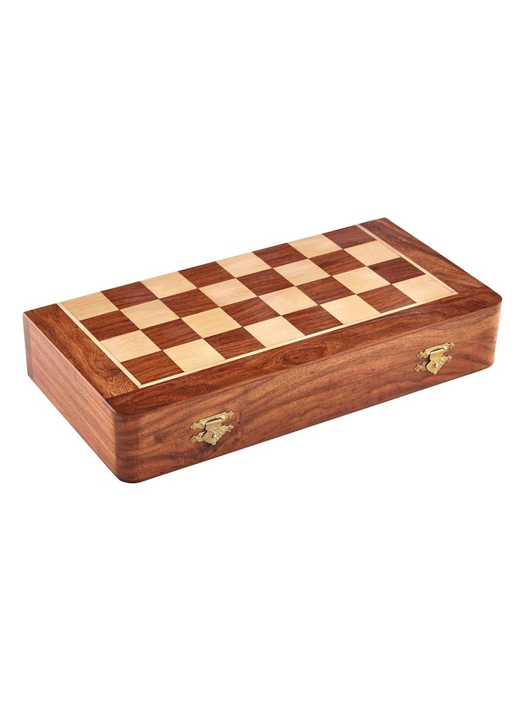 Fifty Five South Brown Churchill Magnetic Chess Game - Image 1 of 5 Fifty Five South Brown Churchill Magnetic Chess Game - Image 1 of 5