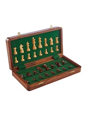 Fifty Five South Brown Churchill Magnetic Chess Game - Image 3 of 5