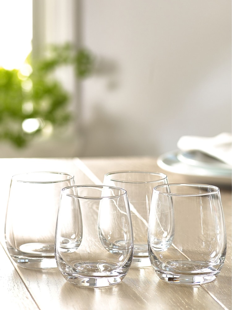 Clear Nova Tumbler Glasses Set of 4 Short Tumbler Glasses - Image 2 of 3