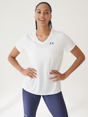 Under Armour White/Black Tech V Neck T-Shirt - Image 2 of 6