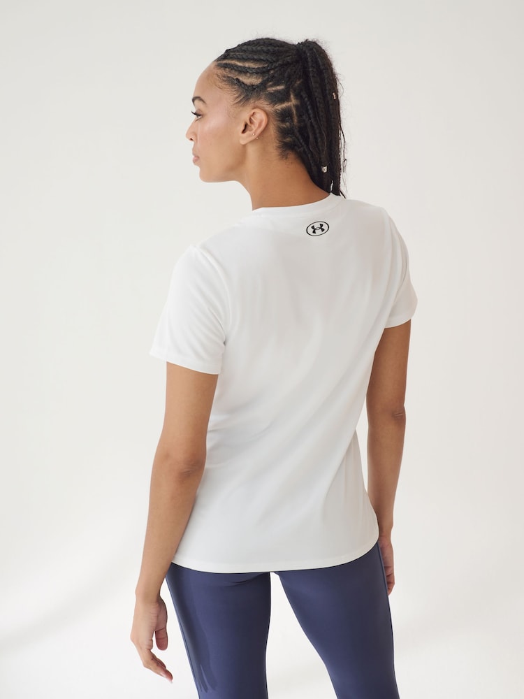 Under Armour White/Black Tech V Neck T-Shirt - Image 4 of 6