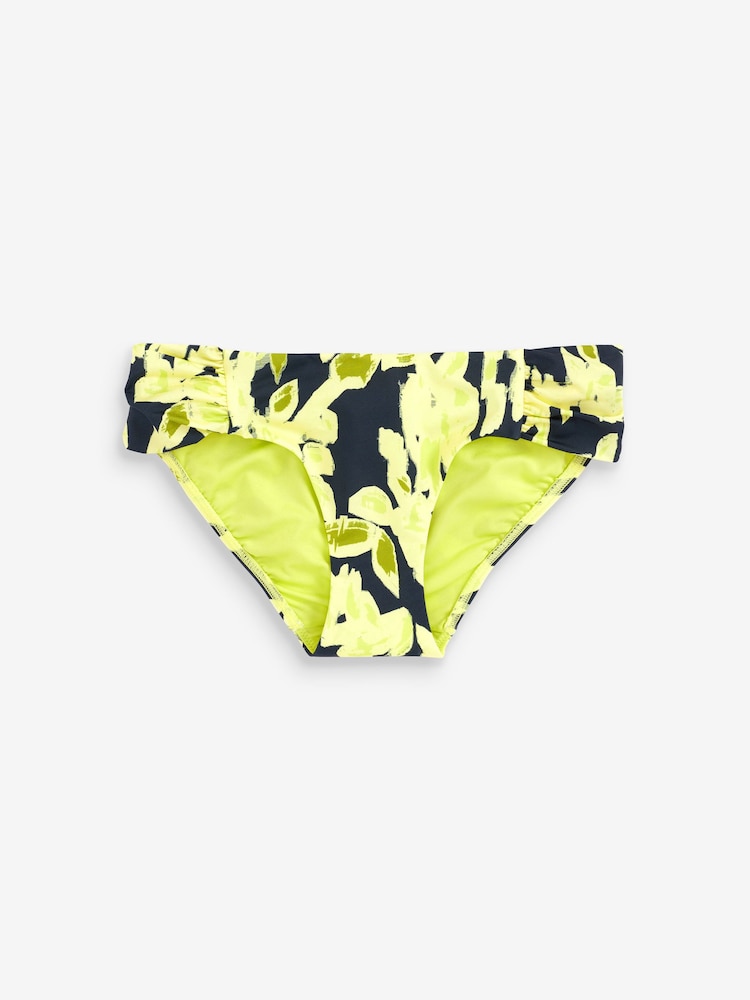 Marineblau/Limettengrün geblümt - Mint Bikinislip aus Samt mit gerüschter Seite - Bild 1 von 1 Marineblau/Limettengrün geblümt - Mint Bikinislip aus Samt mit gerüschter Seite - Bild 1 von 1
