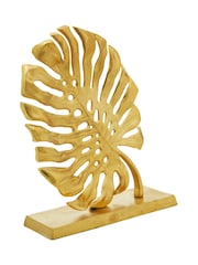 Fifty Five South Gold Lena Prato Monstera Leaf Sculpture - Image 2 of 6