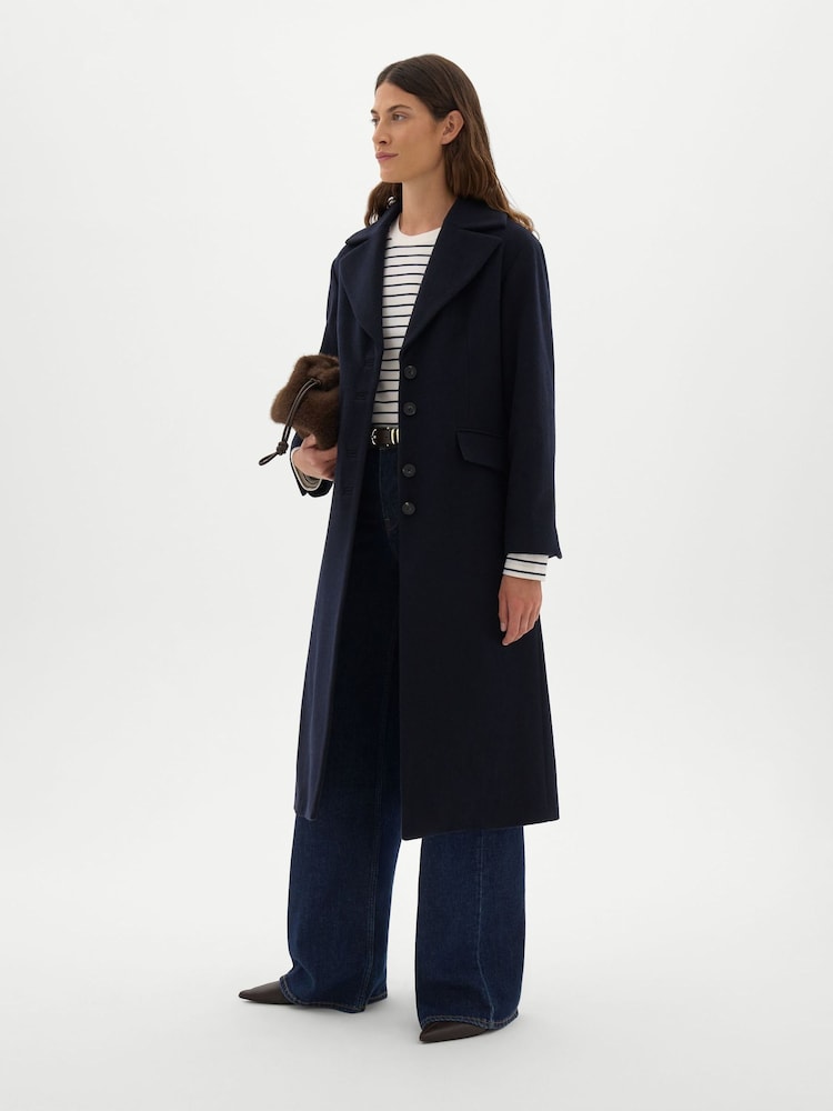 Hush Blue Reeve Cashmere Blend Coat - Image 1 of 7
