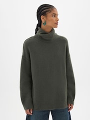 Hush Green Meryl Wool Blend Roll Neck Jumper - Image 1 of 6