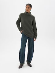 Hush Green Meryl Wool Blend Roll Neck Jumper - Image 2 of 6