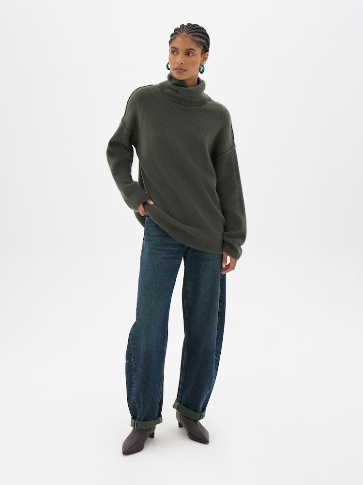 Hush Green Meryl Wool Blend Roll Neck Jumper - Image 2 of 6 Hush Green Meryl Wool Blend Roll Neck Jumper - Image 2 of 6