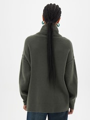 Hush Green Meryl Wool Blend Roll Neck Jumper - Image 3 of 6