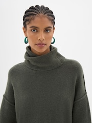 Hush Green Meryl Wool Blend Roll Neck Jumper - Image 4 of 6