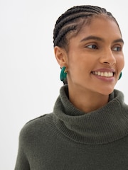 Hush Green Meryl Wool Blend Roll Neck Jumper - Image 5 of 6