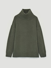 Hush Green Meryl Wool Blend Roll Neck Jumper - Image 6 of 6