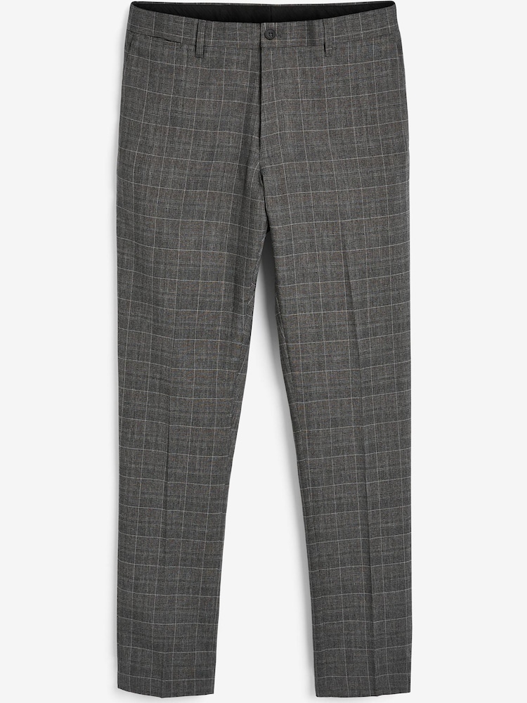 Gris - mince - Pantalon élégant à carreaux - Image 4 of 5