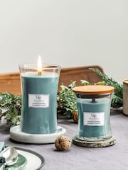 Woodwick Blue Large Evergreen Cashmere Scented Jar Candle - Image 3 of 3