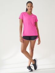 Under Armour Bright Pink Tech V Neck T-Shirt - Image 2 of 7