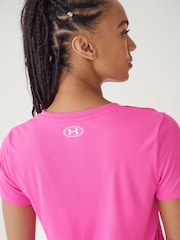 Under Armour Bright Pink Tech V Neck T-Shirt - Image 4 of 7