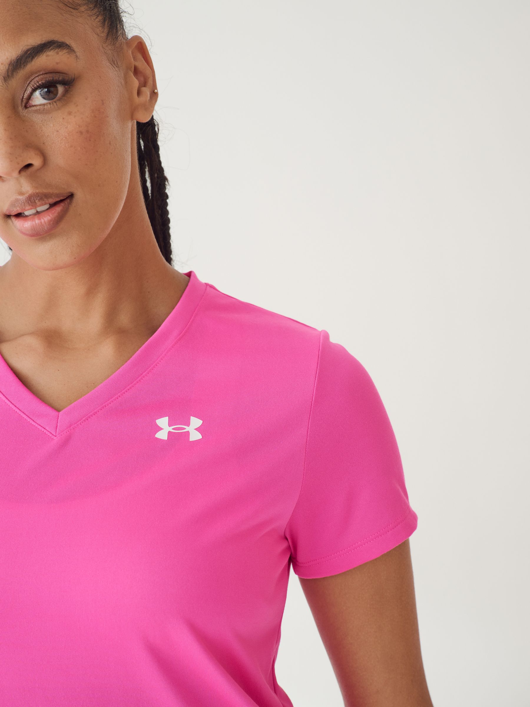 Buy Under Armour Bright Pink V Neck T Shirt from Next USA
