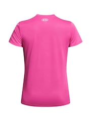 Under Armour Bright Pink Tech V Neck T-Shirt - Image 7 of 7