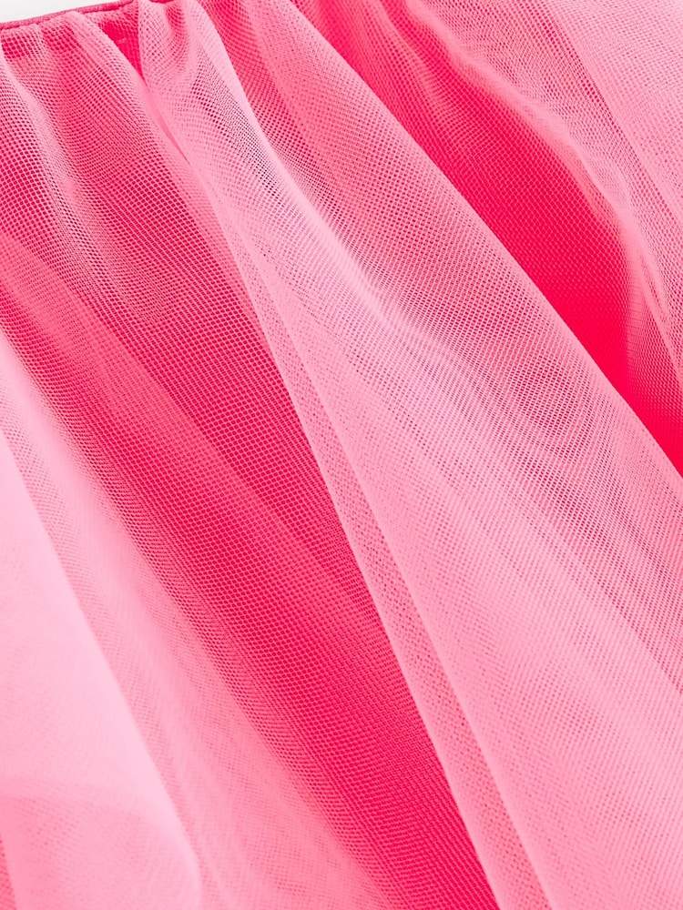 Fluro Pink Mesh Party Dress (3mths-8yrs) - Image 4 of 4