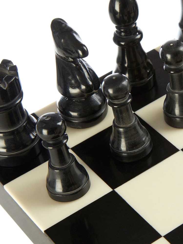 Fifty Five South White Black Churchill Games Foldable Chess Set - Image 5 of 5 Fifty Five South White Black Churchill Games Foldable Chess Set - Image 5 of 5