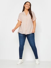 Yours Curve Pink Half Placket Blouse - Image 2 of 4