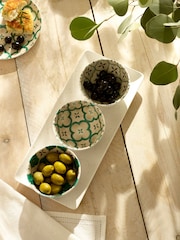 Neutral/Turquoise Mediterranean Picnic Serveware Condiment Bowl - Image 3 of 4