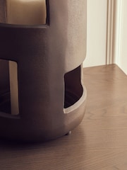 Fifty Five South Brown Prato Large Textured Candle Holder - Image 4 of 6