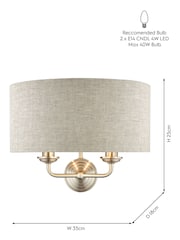Laura Ashley Satin Nickel Sorrento 2 Light Wall Light Lamp Shade - Image 5 of 5