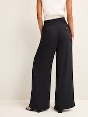 Schwarz - Superweite Tailored-Hose aus Krepp - Bild 4 von 6
