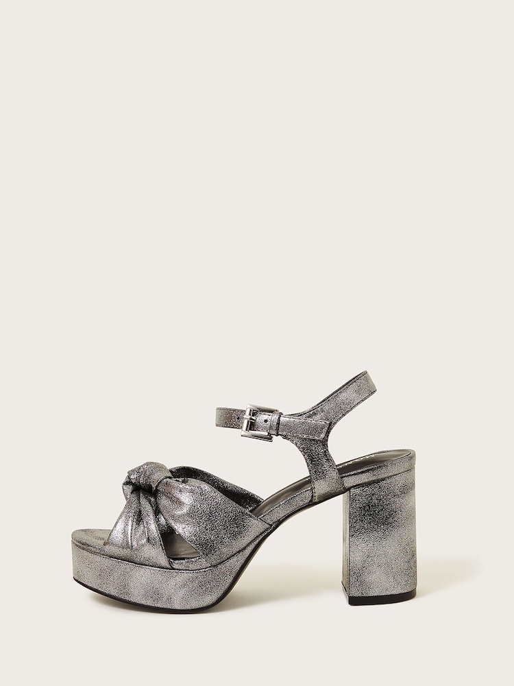 Monsoon Natural Metallic Twist Knot Platform Heels - Image 2 of 3 Monsoon Natural Metallic Twist Knot Platform Heels - Image 2 of 3